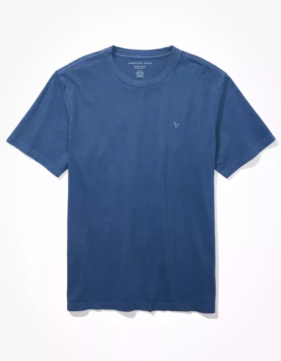 T Shirts American Eagle AE Super Soft Legend Bleu Homme | CWF-00131616